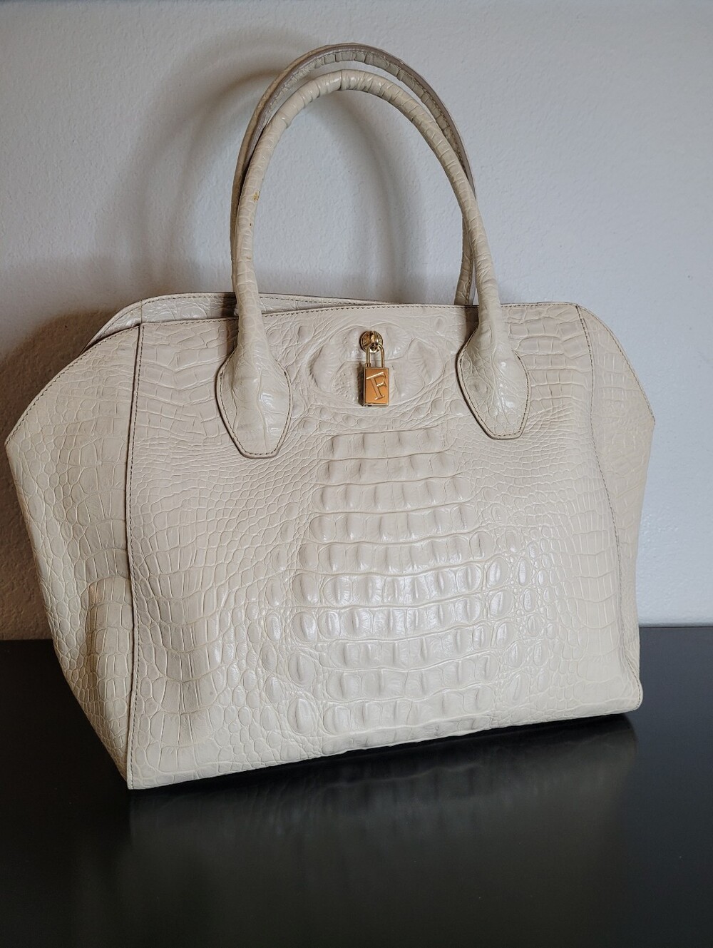 Furla  croc  embossed  shoulder  bag